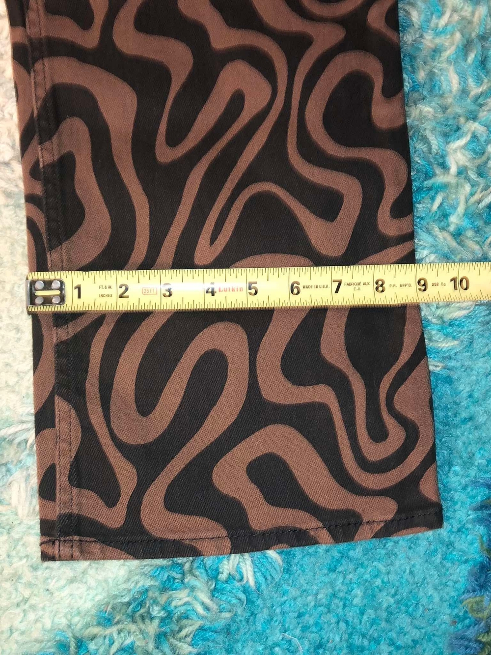 Hollister Low-Rise Straight Jeans Brown/Black Abstract Stretch - Picture 6 of 8